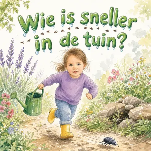 Voorbeeldkaft ‘Wie is sneller in de tuin?’